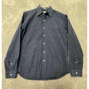 J. Crew Shirt Mens Medium Blue Marled‎ Cotton Button Up Slim Fit Casual